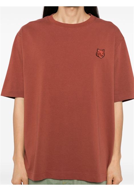 T-shirt Fox Head in marrone Maison kitsuné - uomo MAISON KITSUNÉ | LM00107KJ0119P689